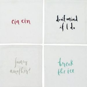 kate spade SMALL TALK Cocktail Napkins Cloth